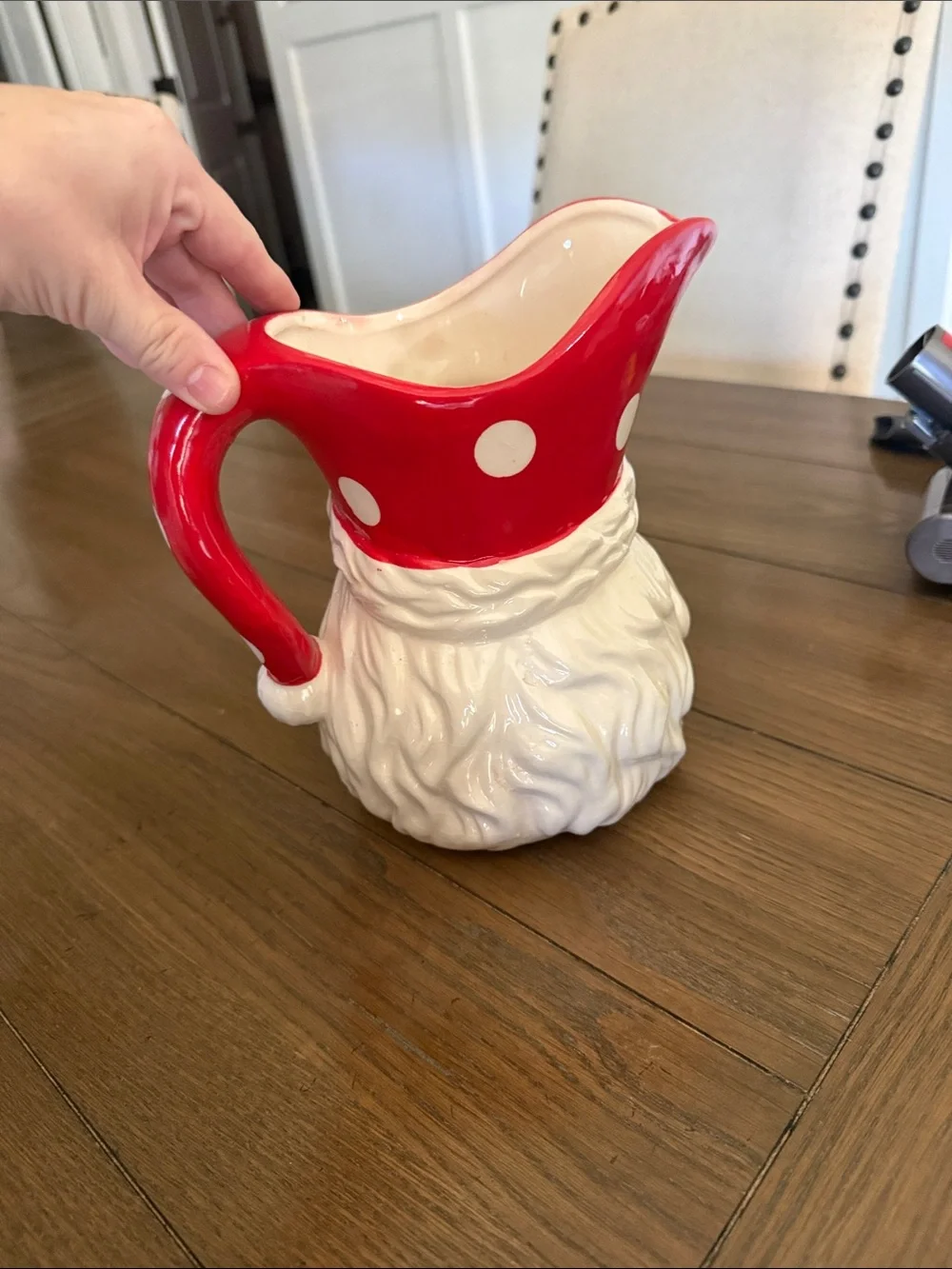 Festive Red Santa Pitcher - Holiday Home Décor